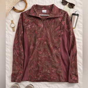 Columbia Printed Quarter Zip Fleece Pullover Womens XL